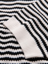 Ombre Clothing Pánske námorníckej pruhované pletené tričko s prerušovanou väzbou - čiernobiele