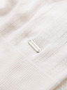Ombre Clothing Pánsky sveter s okrúhlym výstrihom a krátkymi rukávmi - biely