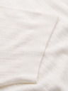 Ombre Clothing Pánsky sveter s okrúhlym výstrihom a krátkymi rukávmi - biely