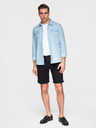 Ombre Clothing Pánske klasické chino šortky s ohnutou nohavicou - čierne V9 W532 Ombre Clothing