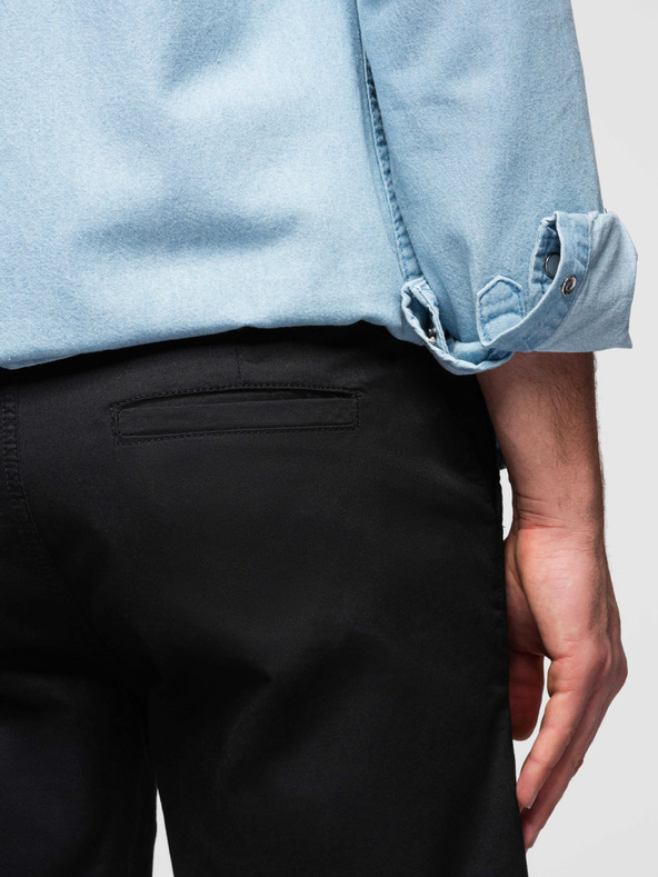 Ombre Clothing Pánske klasické chino šortky s ohnutou nohavicou - čierne V9 W532 Ombre Clothing