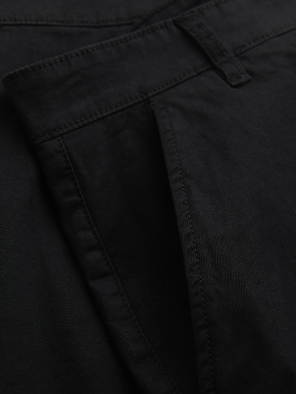 Ombre Clothing Pánske klasické chino šortky s ohnutou nohavicou - čierne V9 W532 Ombre Clothing