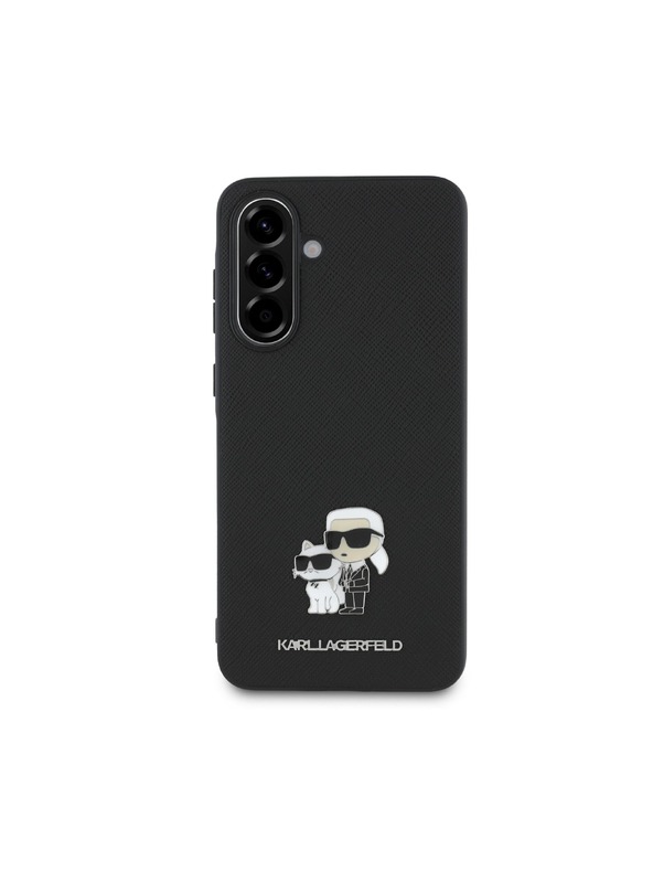 Karl Lagerfeld Karl Lagerfeld PU Saffiano Metal Karl and Choupette Zadný Kryt pre Samsung Galaxy A56 Black