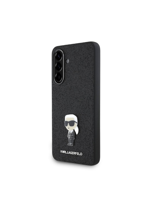 Karl Lagerfeld Karl Lagerfeld Fixed Glitter Metal Ikonik Zadný Kryt pre Samsung Galaxy A56 Black