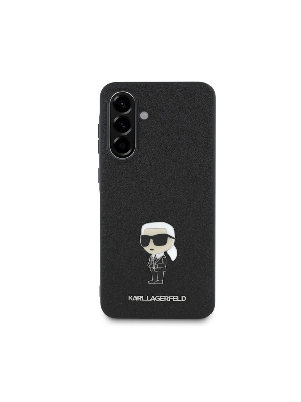 Karl Lagerfeld Karl Lagerfeld Fixed Glitter Metal Ikonik Zadný Kryt pre Samsung Galaxy A56 Black
