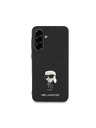 Karl Lagerfeld Karl Lagerfeld Fixed Glitter Metal Ikonik Zadný Kryt pre Samsung Galaxy A56 Black