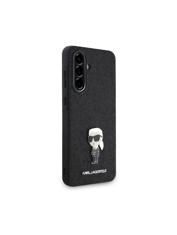 Karl Lagerfeld Karl Lagerfeld Fixed Glitter Metal Ikonik Zadný Kryt pre Samsung Galaxy A56 Black