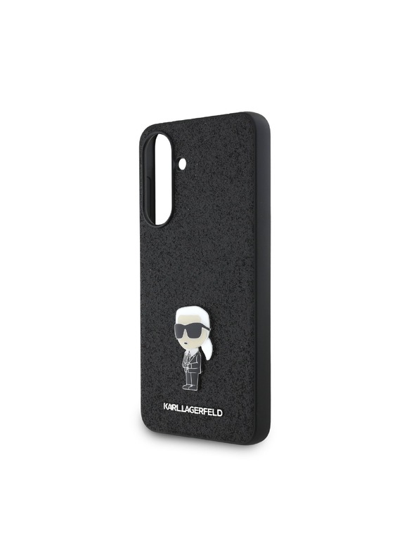 Karl Lagerfeld Karl Lagerfeld Fixed Glitter Metal Ikonik Zadný Kryt pre Samsung Galaxy A56 Black