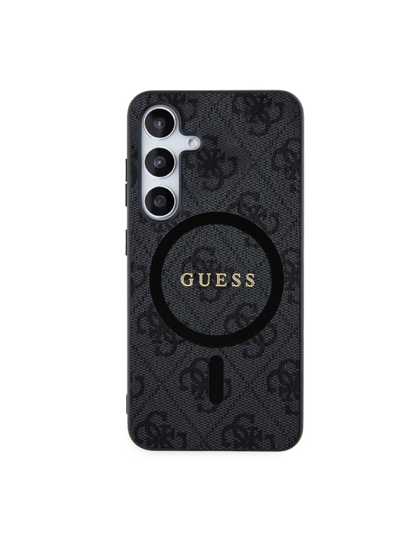 Guess Guess PU Leather 4G Colored Ring MagSafe Zadný Kryt pre Samsung Galaxy S24 Black