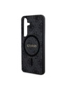 Guess Guess PU Leather 4G Colored Ring MagSafe Zadný Kryt pre Samsung Galaxy S24 Black