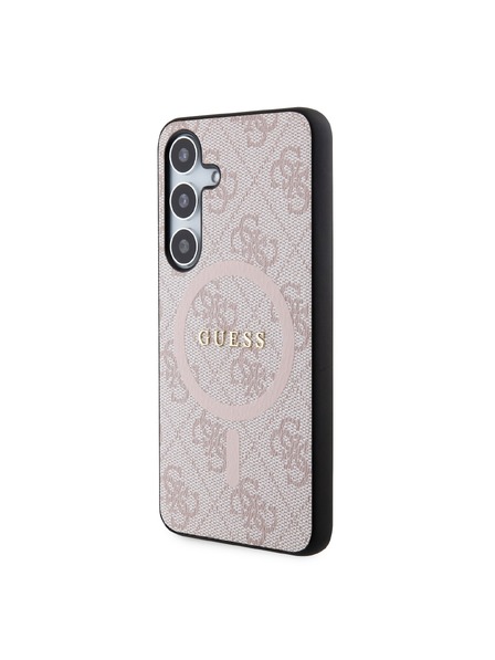 Guess Guess PU Leather 4G Colored Ring MagSafe Zadný Kryt pre Samsung Galaxy S24 Pink
