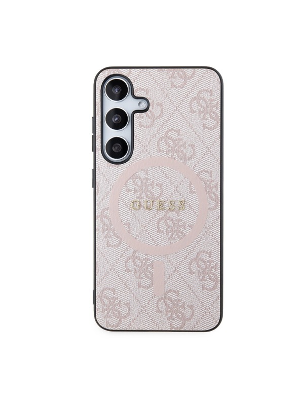 Guess Guess PU Leather 4G Colored Ring MagSafe Zadný Kryt pre Samsung Galaxy S24 Pink