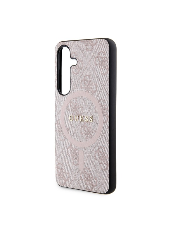 Guess Guess PU Leather 4G Colored Ring MagSafe Zadný Kryt pre Samsung Galaxy S24 Pink