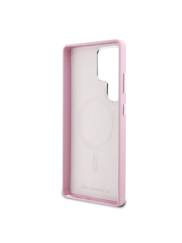 Karl Lagerfeld Karl Lagerfeld PU Saffiano Metal Logo and Frame Zadný Kryt pre Samsung Galaxy S25 Ultra Pink