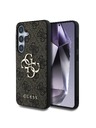 Guess Guess PU 4G kovové logo zadný kryt pre Samsung Galaxy S25+ hnedý