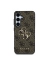 Guess Guess PU 4G kovové logo zadný kryt pre Samsung Galaxy S25+ hnedý
