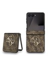 Guess Guess PU 4G Metal Logo Zadný Kryt pre Samsung Galaxy Z Flip 7 Brown