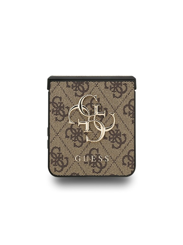Guess Guess PU 4G Metal Logo Zadný Kryt pre Samsung Galaxy Z Flip 7 Brown