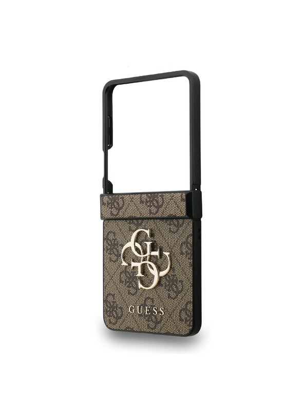 Guess Guess PU 4G Metal Logo Zadný Kryt pre Samsung Galaxy Z Flip 7 Brown