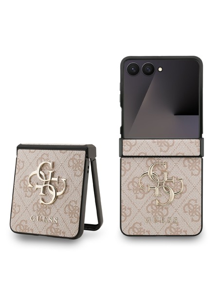 Guess Guess PU 4G Metal Logo Zadný Kryt pre Samsung Galaxy Z Flip 7 Pink