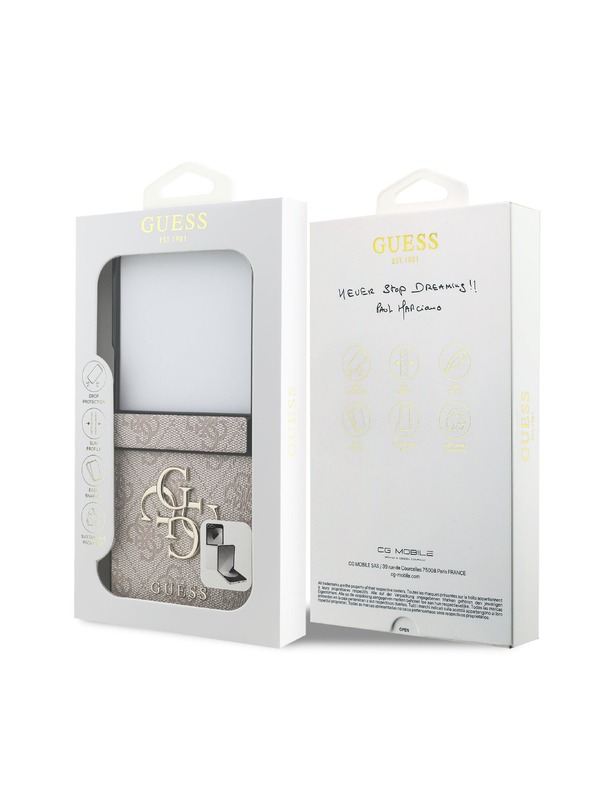 Guess Guess PU 4G Metal Logo Zadný Kryt pre Samsung Galaxy Z Flip 7 Pink