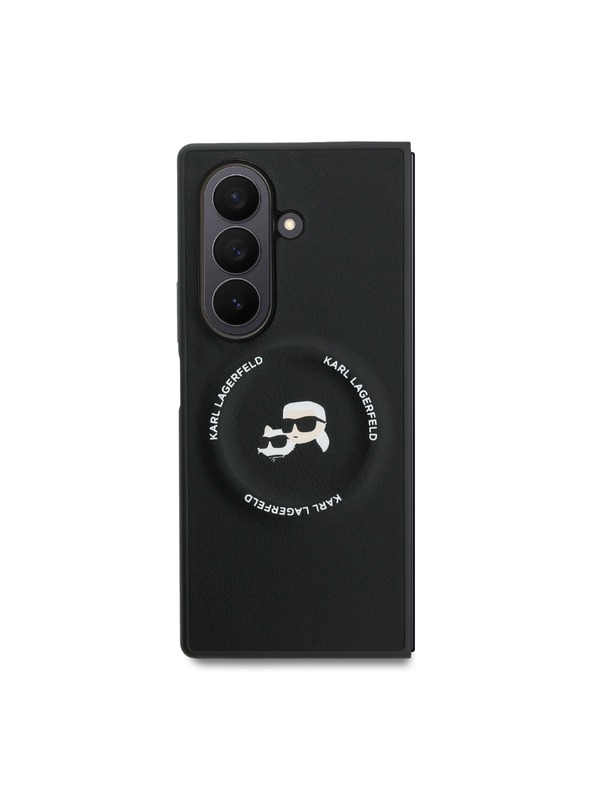Karl Lagerfeld Karl Lagerfeld PU Karl and Choupette Heads Magnetic Zadný Kryt pre Samsung Galaxy Z Fold 7 Black