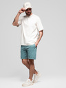 Ombre Clothing Sada dvoch pánskych teplákových šortiek voľného strihu - tmavo modrá/tyrkysová V1 Z126 Ombre Clothing