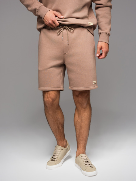 Ombre Clothing Sada dvoch UNISEX kraťasov s elastickým pásom - krémová/svetlo hnedá V2 Z129 Ombre Clothing