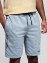 Ombre Clothing Sada dvoch pánskych teplákových šoriek s potlačou - svetlo modrá/tyrkysová V1 Z127 Ombre Clothing