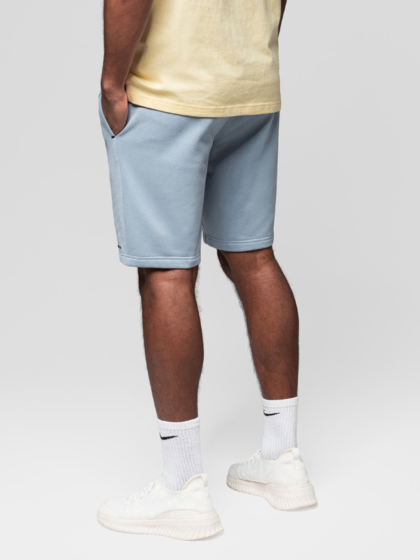 Ombre Clothing Sada dvoch pánskych teplákových šoriek s potlačou - svetlo modrá/tyrkysová V1 Z127 Ombre Clothing