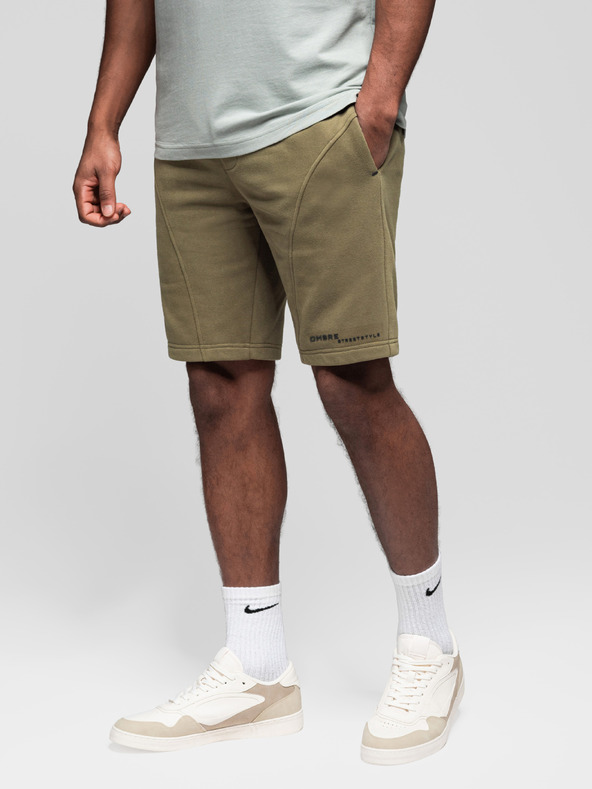 Ombre Clothing Sada dvoch pánskych teplákových šoriek s potlačou - svetlo modrá/tyrkysová V1 Z127 Ombre Clothing