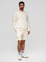 Ombre Clothing Sada dvoch UNISEX kraťasov s elastickým pásom - krémová/svetlo fialová V1 Z129 Ombre Clothing
