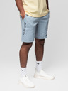 Ombre Clothing Sada dvoch pánskych teplákových šoriek s potlačou - svetlo modrá/sivá V2 Z127 Ombre Clothing