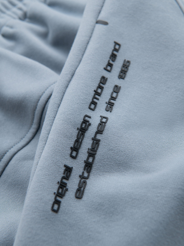 Ombre Clothing Sada dvoch pánskych teplákových šoriek s potlačou - svetlo modrá/sivá V2 Z127 Ombre Clothing
