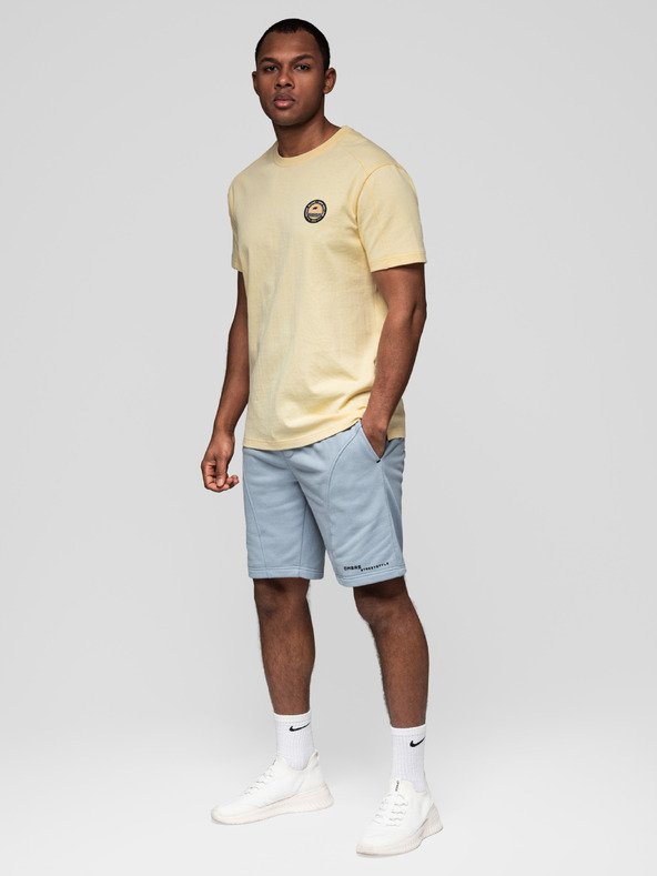 Ombre Clothing Sada dvoch pánskych teplákových šoriek s potlačou - svetlo modrá/sivá V2 Z127 Ombre Clothing