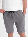 Ombre Clothing Sada dvoch pánskych teplákových šoriek s potlačou - svetlo modrá/sivá V2 Z127 Ombre Clothing