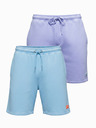 Ombre Clothing Sada dvoch UNISEX kraťasov s elastickým pásom - svetlo modrá/svetlo fialová V2 Z129 Ombre Clothing