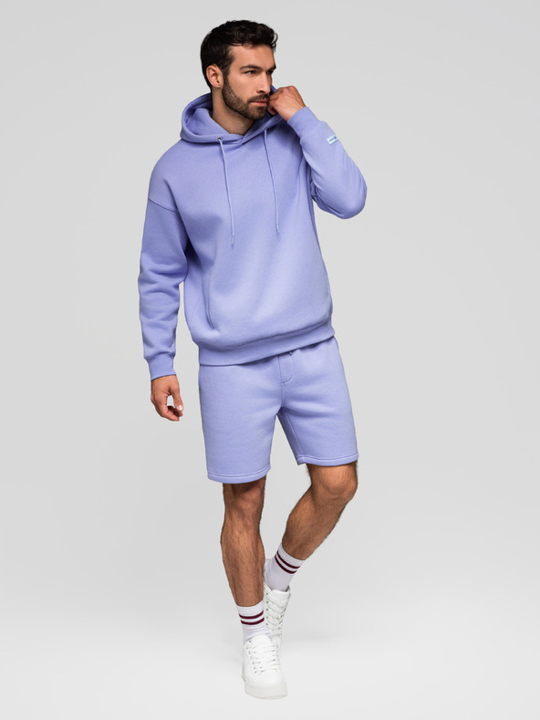 Ombre Clothing Sada dvoch UNISEX kraťasov s elastickým pásom - svetlo modrá/svetlo fialová V2 Z129 Ombre Clothing