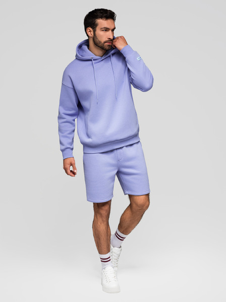 Ombre Clothing Sada dvoch UNISEX kraťasov s elastickým pásom - svetlo modrá/svetlo fialová V2 Z129 Ombre Clothing