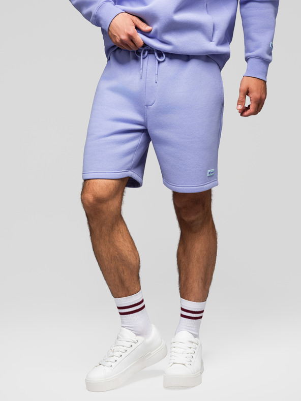 Ombre Clothing Sada dvoch UNISEX kraťasov s elastickým pásom - svetlo modrá/svetlo fialová V2 Z129 Ombre Clothing