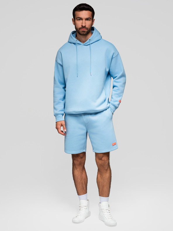 Ombre Clothing Sada dvoch UNISEX kraťasov s elastickým pásom - svetlo modrá/svetlo fialová V2 Z129 Ombre Clothing