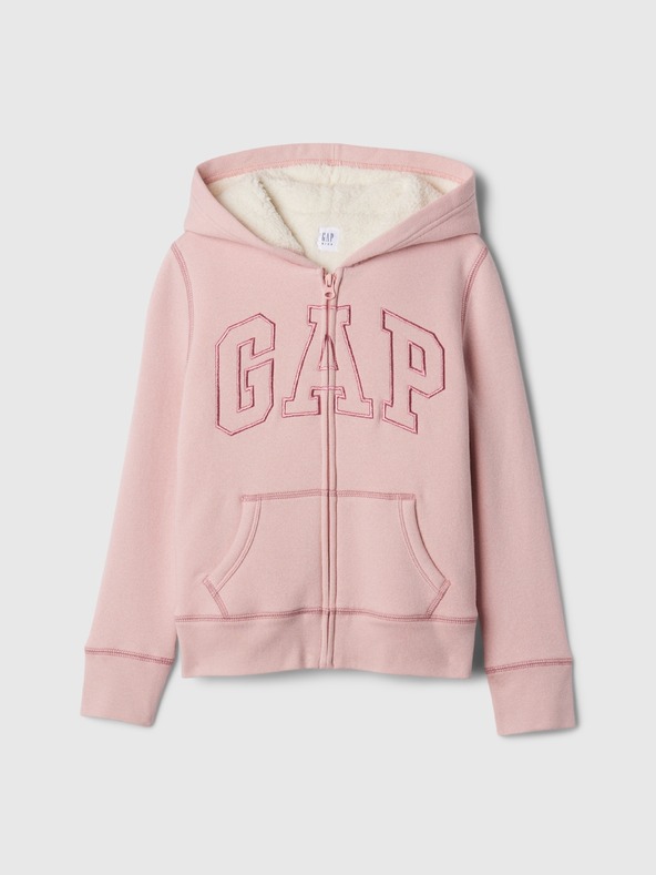 GAP Detská sherpa mikina s logom GAP