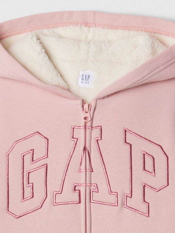 GAP Detská sherpa mikina s logom GAP