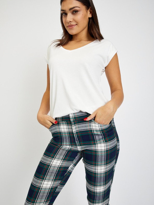 GAP Kockované nohavice skinny bi-stretch GAP