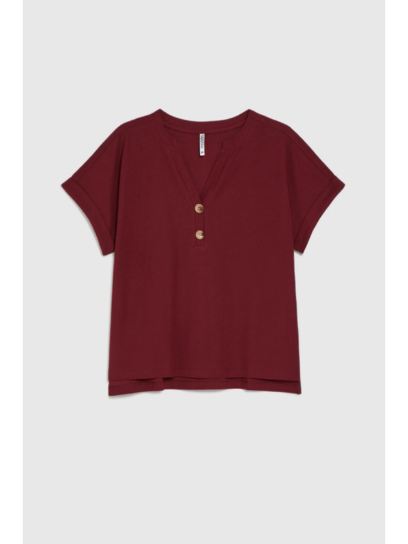 Moodo Burgundy bavlnené tričko Moodo