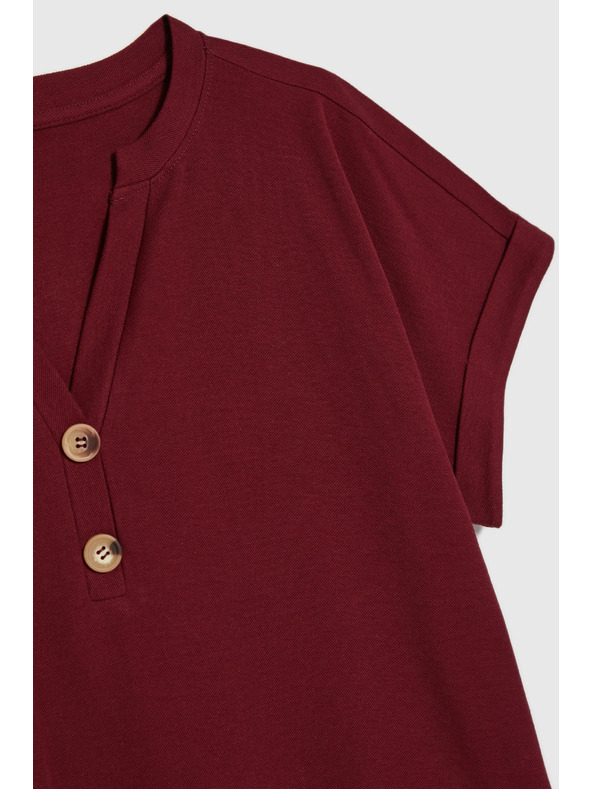 Moodo Burgundy bavlnené tričko Moodo