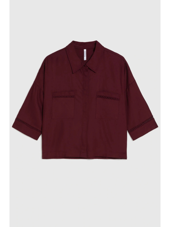 Moodo Burgundy košeľa z viskózy Moodo