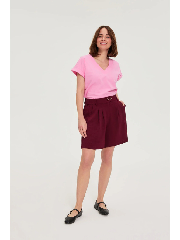 Moodo Hladké burgundy šortky Moodo