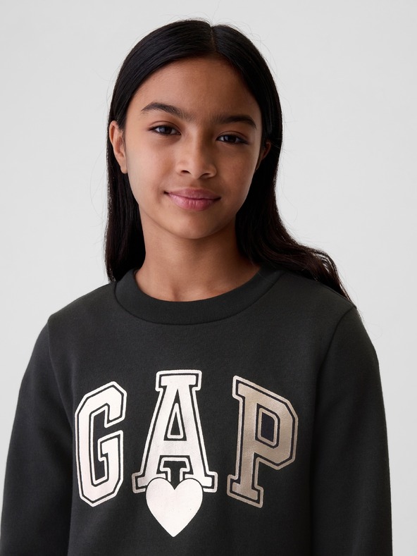 GAP Detská mikina s logom a fleece GAP