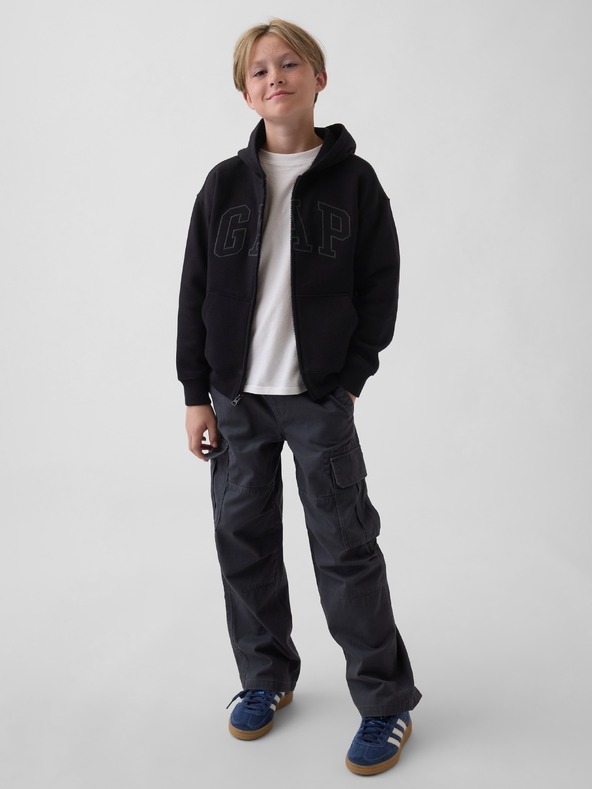 GAP Detská mikina s logom a fleece GAP